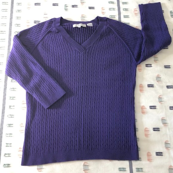 Purple cotton-blend sweater - Picture 1 of 10